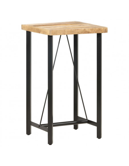 Tavolo da Bar 60x60x107 cm in Legno Ruvido di Mango