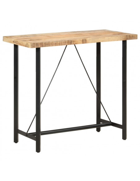 Tavolo da Bar 120x58x107 cm in Legno Ruvido di Mango