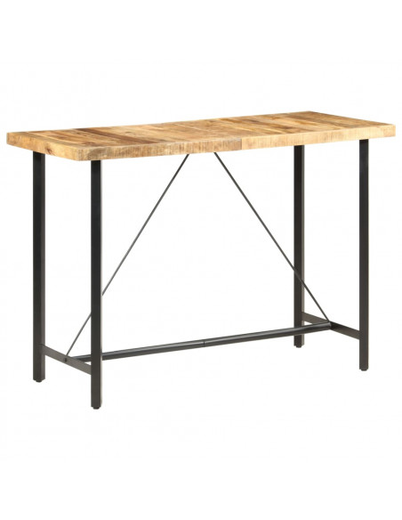 Tavolo da Bar 150x70x107 cm in Legno Ruvido di Mango