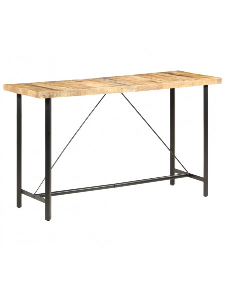 Tavolo da Bar 180x70x107 cm in Legno Ruvido di Mango