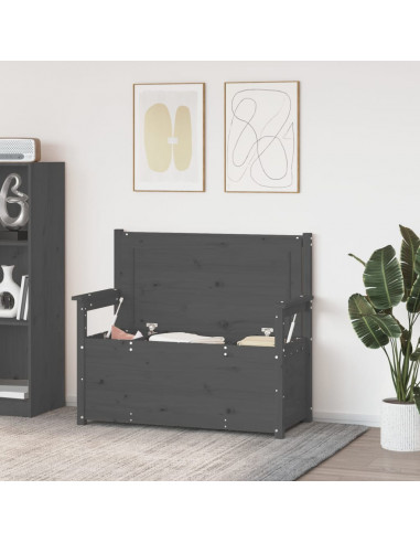 Panca Grigio 112,5x51,5x96,5 cm in Legno Massello di Pino