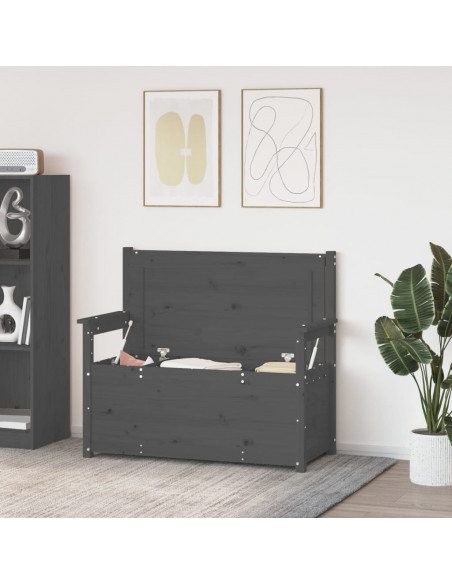 Panca Grigio 112,5x51,5x96,5 cm in Legno Massello di Pino