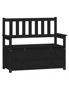 Panca Nera 112,5x51,5x96,5 cm in Legno Massello di Pino 2
