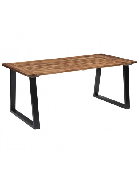 Tavolo da Pranzo in Legno Massello di Acacia 180x90 cm