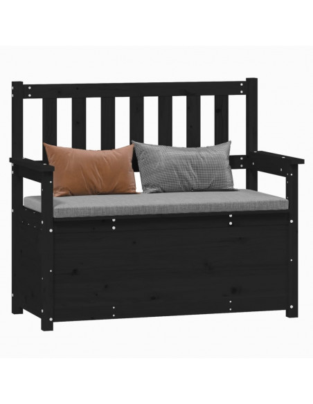 Panca Nera 112,5x51,5x96,5 cm in Legno Massello di Pino