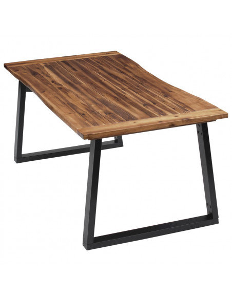 Tavolo da Pranzo in Legno Massello di Acacia 180x90 cm