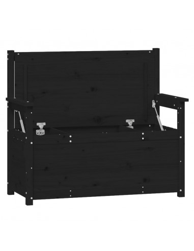 Panca Nera 112,5x51,5x96,5 cm in Legno Massello di Pino