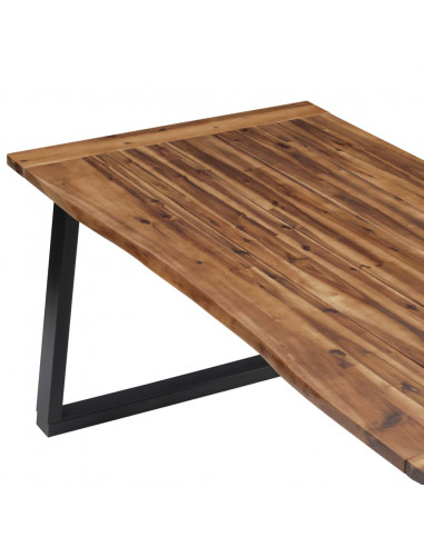 Tavolo da Pranzo in Legno Massello di Acacia 180x90 cm