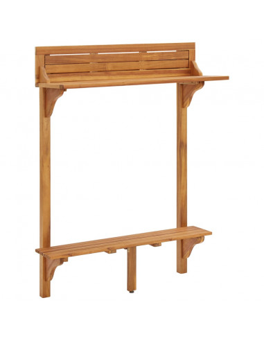 Tavolo da Bar da Balcone 90x37x122,5 cm in Massello di Acacia