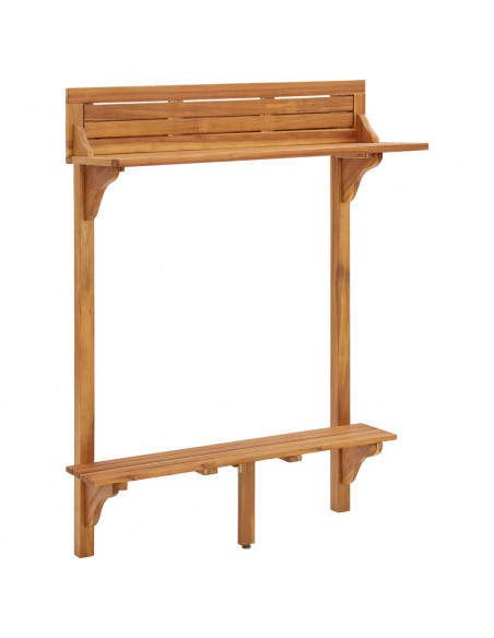 Tavolo da Bar da Balcone 90x37x122,5 cm in Massello di Acacia