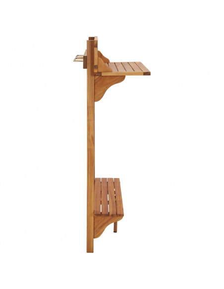 Tavolo da Bar da Balcone 90x37x122,5 cm in Massello di Acacia