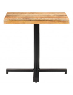 Tavolino da Bistrot Quadrato 80x80x75 cm Legno di Mango Grezzo 2