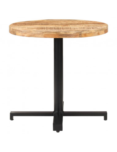 Tavolino da Bistrot Rotondo Ø80x75 cm in Legno di Mango Grezzo