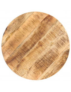 Tavolino da Bistrot Rotondo Ø80x75 cm in Legno di Mango Grezzo 2