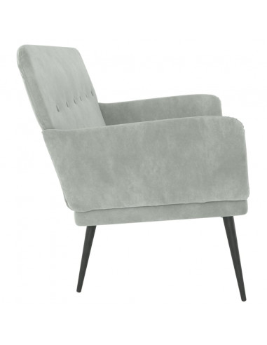 Panca Grigio Chiaro 108x79x79 cm in Velluto