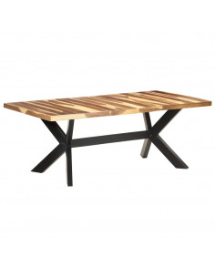 Tavolo da Pranzo 200x100x75cm Legno Massello con Finitura Miele 2
