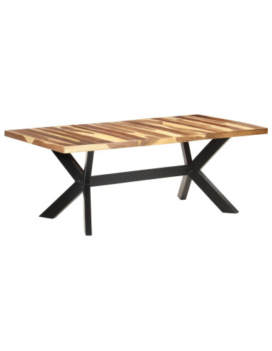 Tavolo da Pranzo 200x100x75cm Legno Massello con Finitura Miele