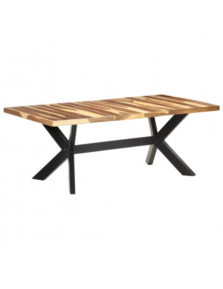 Tavolo da Pranzo 200x100x75cm Legno Massello con Finitura Miele