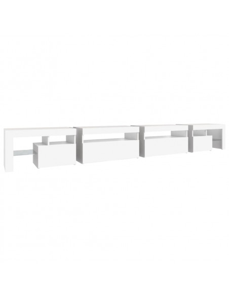 Mobile Porta TV con Luci LED Bianco 290x36,5x40 cm