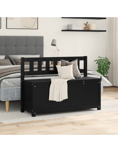 Panca Nera 110x41x76,5 cm in Legno Massello di Pino