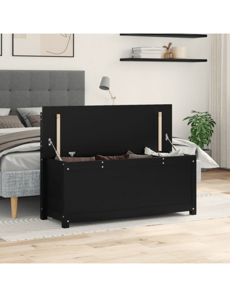 Panca Nera 110x41x76,5 cm in Legno Massello di Pino