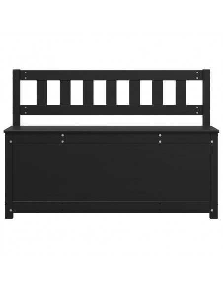 Panca Nera 110x41x76,5 cm in Legno Massello di Pino