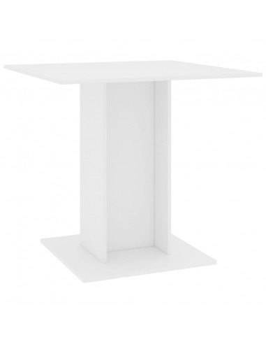 Tavolo da Pranzo Bianco 80x80x75 cm in Legno Multistrato