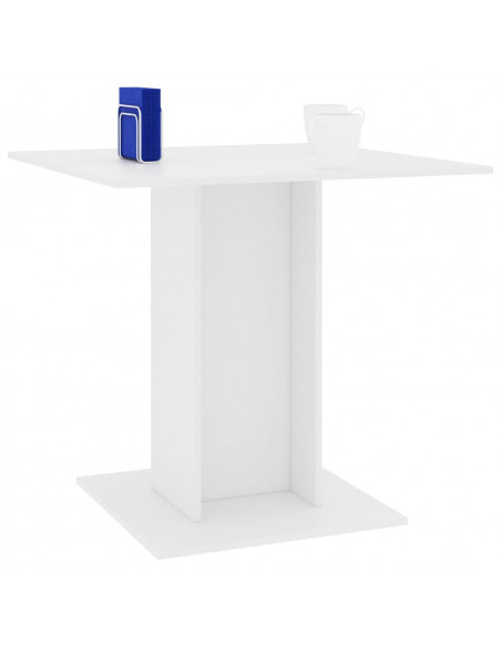Tavolo da Pranzo Bianco 80x80x75 cm in Legno Multistrato
