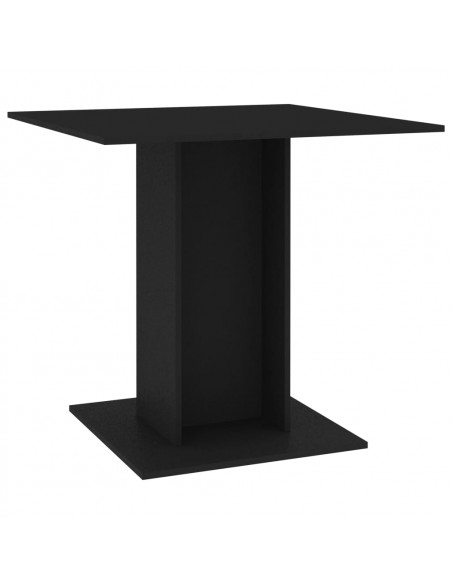 Tavolo da Pranzo Nero 80x80x75 cm in Legno Multistrato