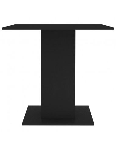 Tavolo da Pranzo Nero 80x80x75 cm in Legno Multistrato