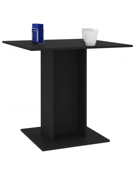 Tavolo da Pranzo Nero 80x80x75 cm in Legno Multistrato