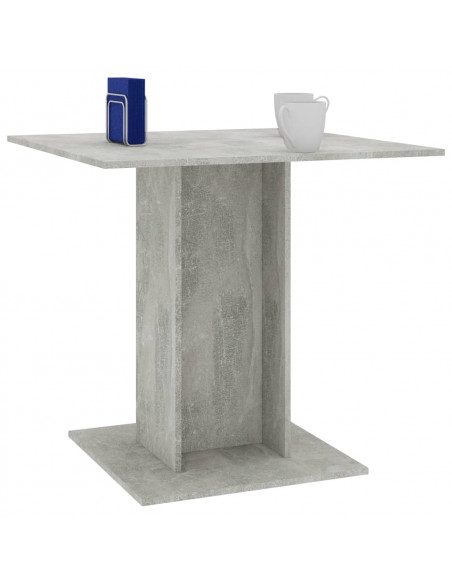 Tavolo da Pranzo Grigio Cemento 80x80x75 cm Legno Multistrato