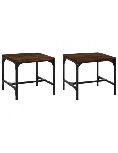 Tavolini 2pz Nerorovere marrone 40x40x35cm in Legno Multistrato