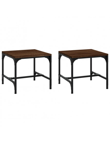 Tavolini 2pz Nerorovere marrone 40x40x35cm in Legno Multistrato