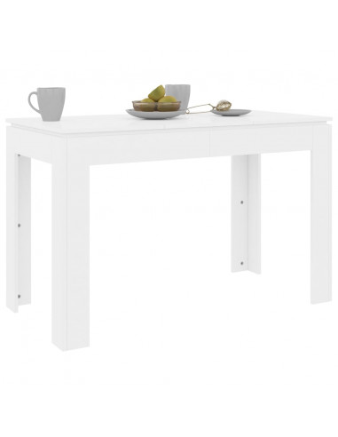 Tavolo da Pranzo Bianco Lucido 120x60x76 cm Legno Multistrato