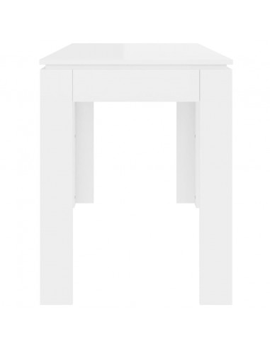 Tavolo da Pranzo Bianco Lucido 120x60x76 cm Legno Multistrato