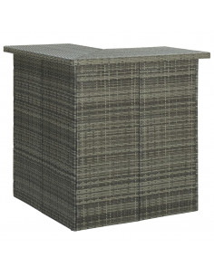 Tavolo da Bar Angolare Grigio 100x50x105 cm in Polyrattan 2