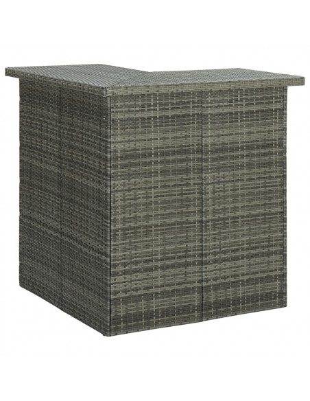 Tavolo da Bar Angolare Grigio 100x50x105 cm in Polyrattan