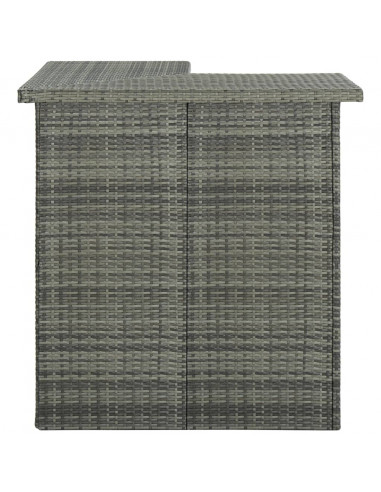 Tavolo da Bar Angolare Grigio 100x50x105 cm in Polyrattan