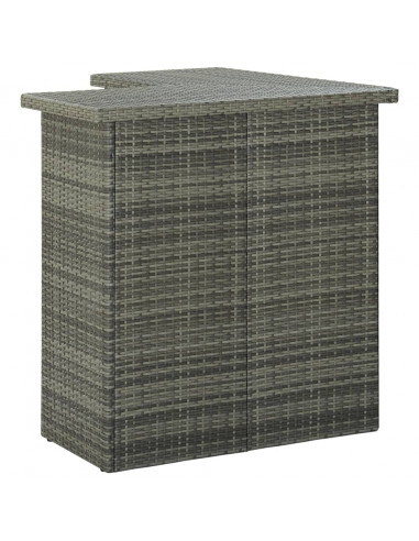 Tavolo da Bar Angolare Grigio 100x50x105 cm in Polyrattan