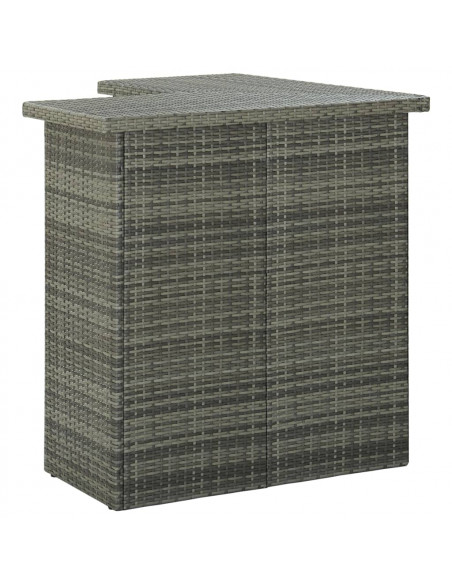 Tavolo da Bar Angolare Grigio 100x50x105 cm in Polyrattan