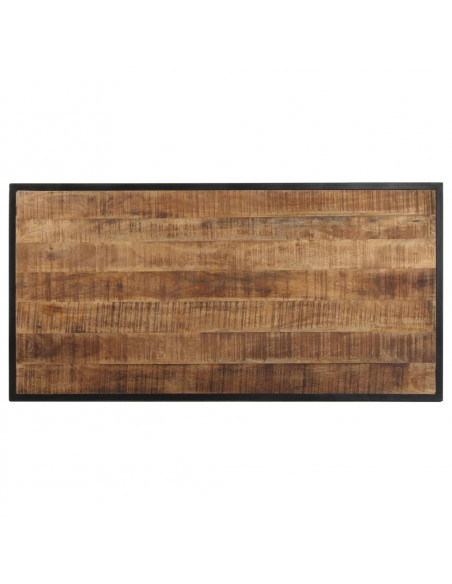 Tavolo da Pranzo 120 cm in Legno Massello di Mango Grezzo