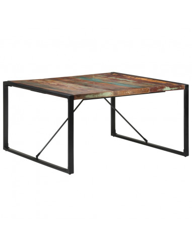 Tavolo da Pranzo 140x140x75 cm in Legno Massello di Recupero