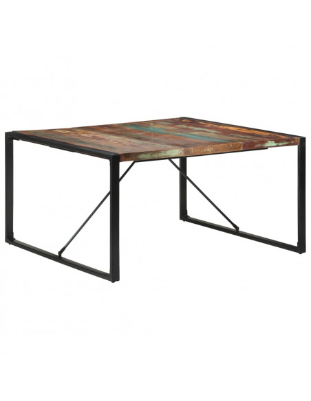 Tavolo da Pranzo 140x140x75 cm in Legno Massello di Recupero