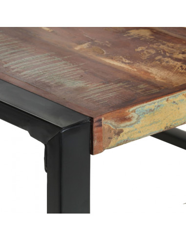 Tavolo da Pranzo 140x140x75 cm in Legno Massello di Recupero