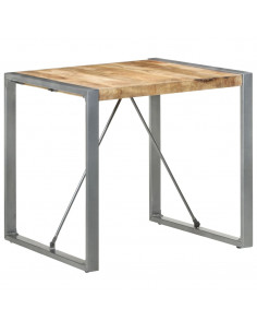 Tavolo da Pranzo 80x80x75 cm in Legno di Mango Grezzo 2