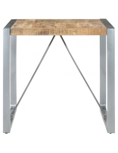 Tavolo da Pranzo 80x80x75 cm in Legno di Mango Grezzo