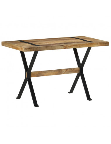Tavolo da Pranzo 120x60x76 cm in Legno di Mango Grezzo