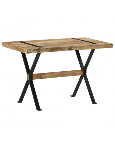 Tavolo da Pranzo 120x60x76 cm in Legno di Mango Grezzo