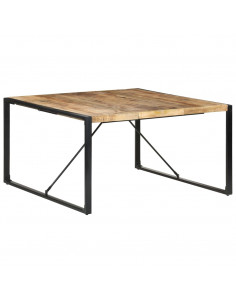 Tavolo da Pranzo 140x140x75 cm in Legno di Mango Grezzo 2